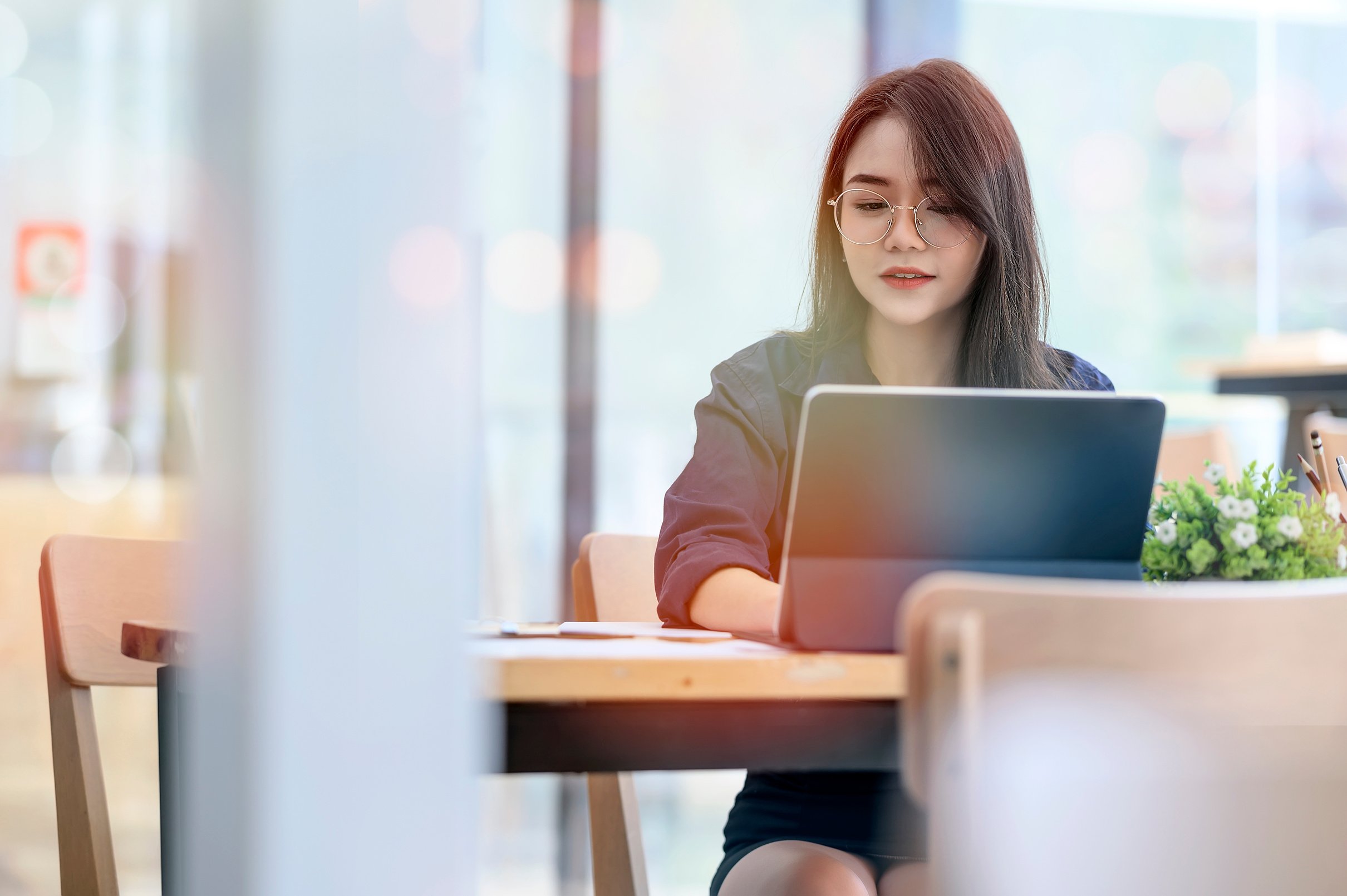 Woman Working at Co-Working Space